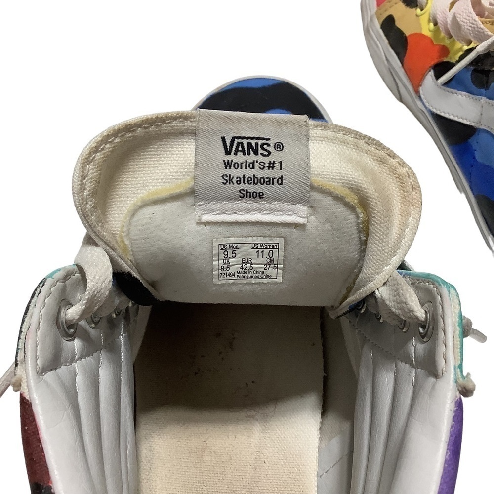 Vans Custom Multi Color Camo Sk8 Hi - Size 9.5 - image 7